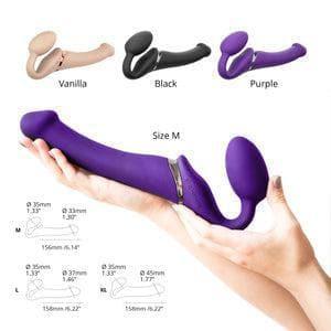 Strap-On-Me Remote Control Vibrating Bendable Strap-On Medium - Romantic Blessings