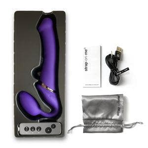 Strap-On-Me Remote Control Vibrating Bendable Strap-On Medium - Romantic Blessings