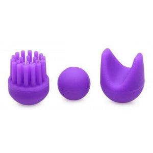 Inmi 10X En Pointe Teaser Silicone Rechargeable Stimulator With 3 Attachments - Purple - Romantic Blessings