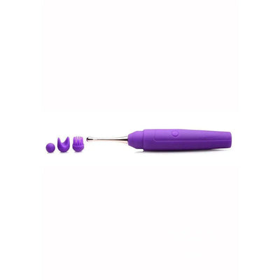 Inmi 10X En Pointe Teaser Silicone Rechargeable Stimulator With 3 Attachments - Purple - Romantic Blessings