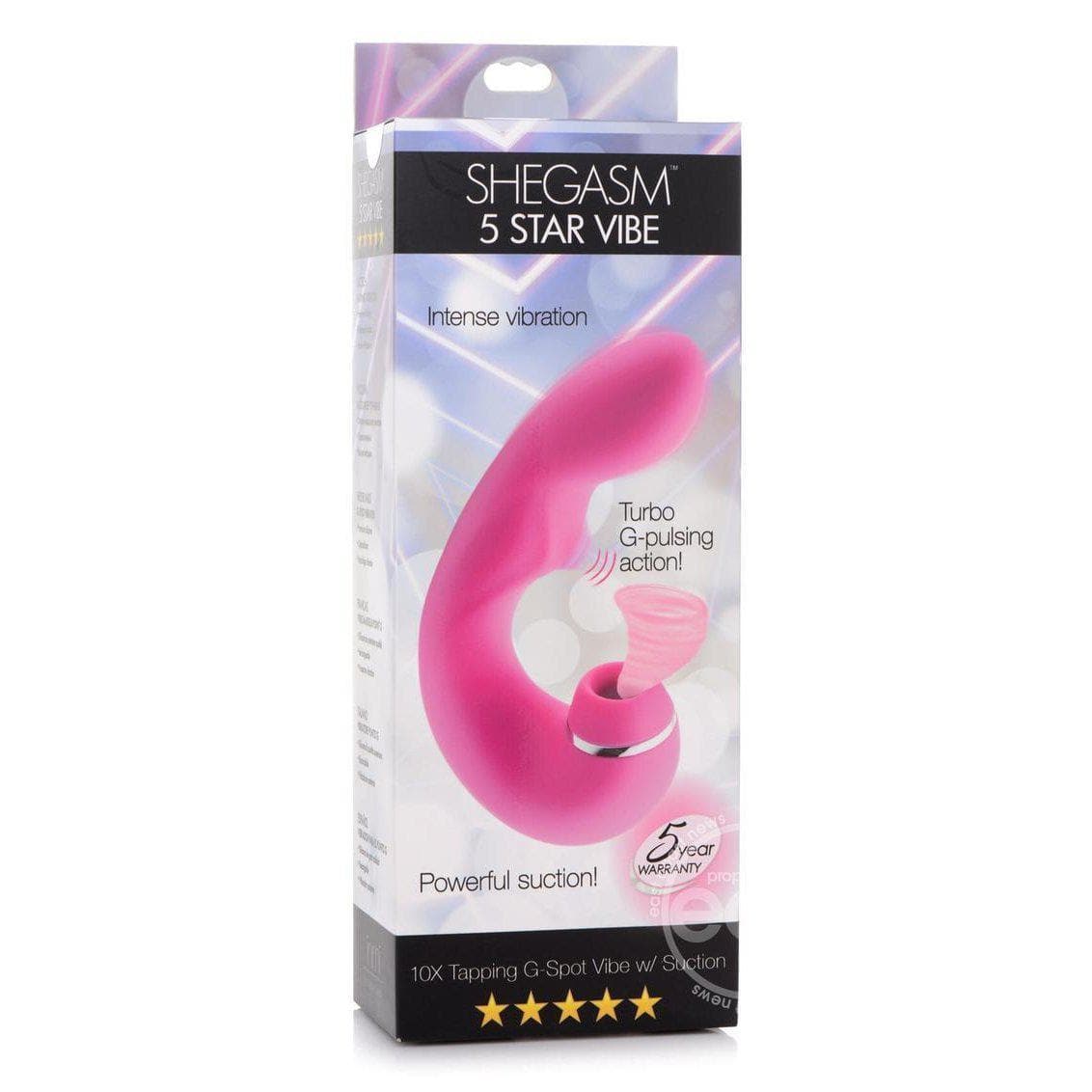 Inmi Shegasm 5 Star Tapping Silicone Rechargeable G-Spot Vibrator With Suction - Romantic Blessings