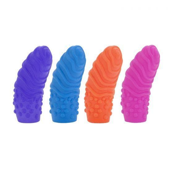 Intimate Play Silicone Slip On Finger Extenders with Nubs and Swirls for Clitoris Stimulation - Romantic Blessings
