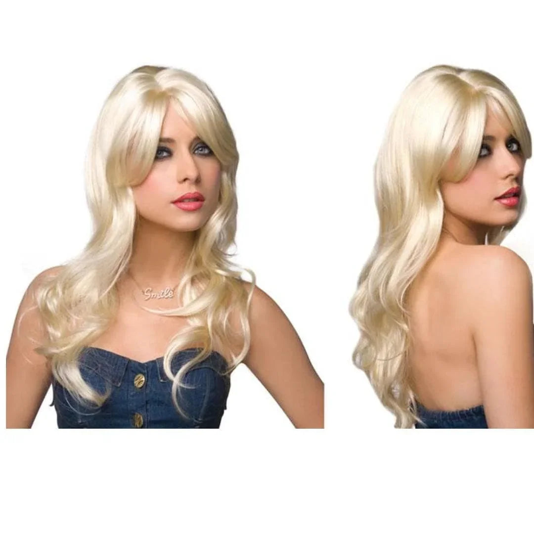 Pleasure Wigs Jessie Long Wavy Hair Bangless Wig Platinum Blonde - Romantic Blessings