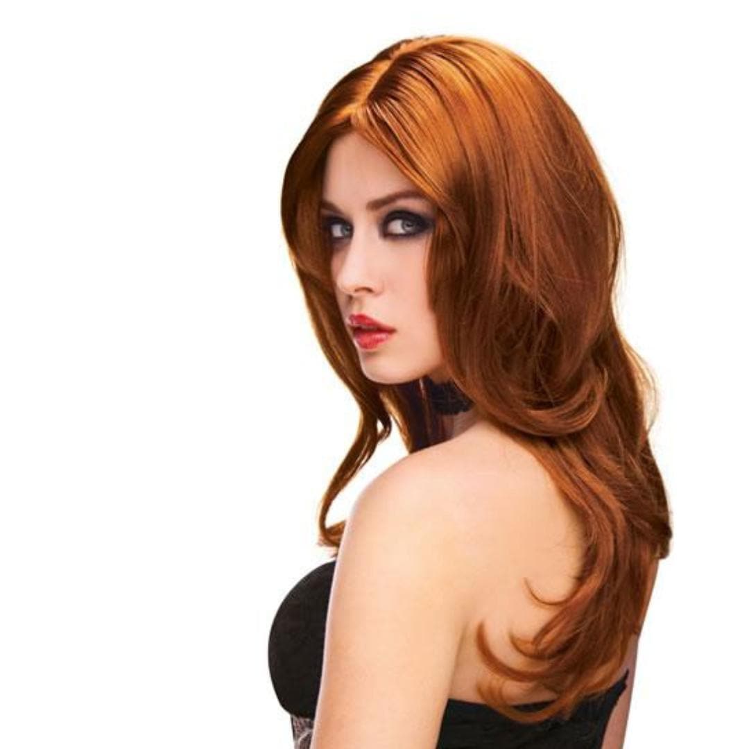 Pleasure Wigs Jessie Long Wavy Hair Bangless Wig Red - Romantic Blessings