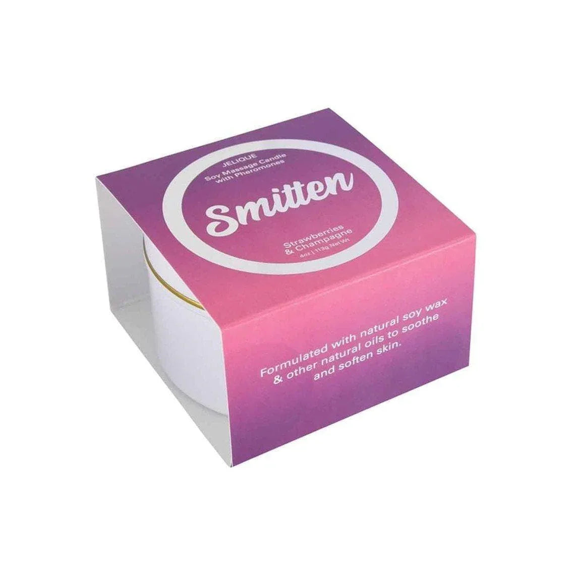 Jelique Massage Candle Pheromone Smitten Strawberry & Champagne 4 oz - Romantic Blessings