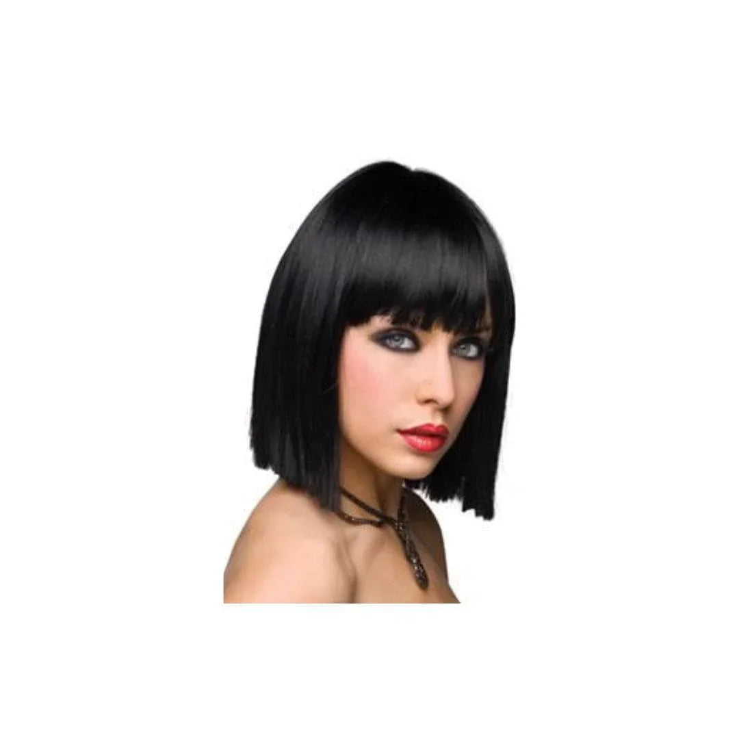 Pleasure Wigs Katie Short Shoulder Length Hair Banged Wig Black - Romantic Blessings