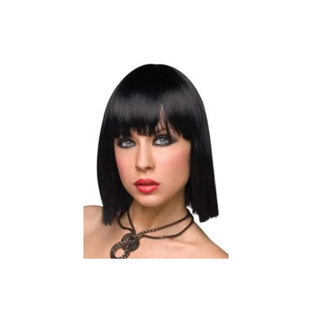 Pleasure Wigs Katie Short Shoulder Length Hair Banged Wig Black - Romantic Blessings