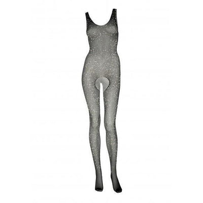 Leg Avenue Crystalized Fishnet Tank Top Crotchless Body Stocking - Romantic Blessings