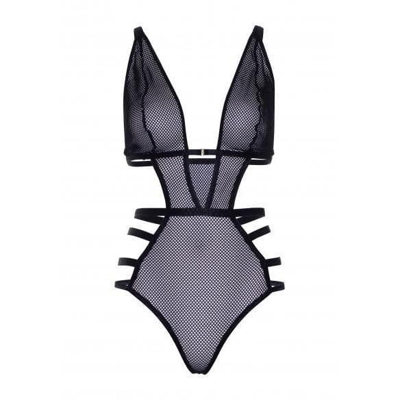 Leg Avenue Fishnet Cut Out Strappy G-String Teddy With Adjustable Straps - Romantic Blessings