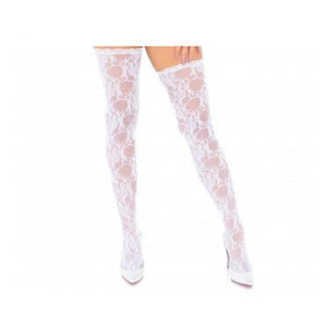 Leg Avenue Floral Deep-V Teddy With Matching Stockings (2 Piece) - Romantic Blessings