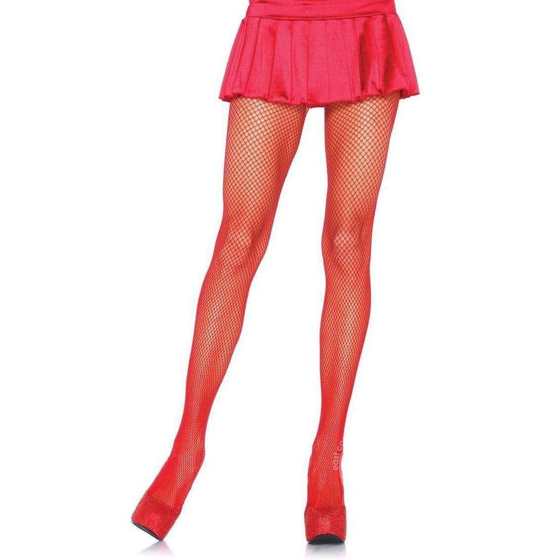 Leg Avenue Nylon Fishnet Pantyhose - Plus Size - Red - Romantic Blessings