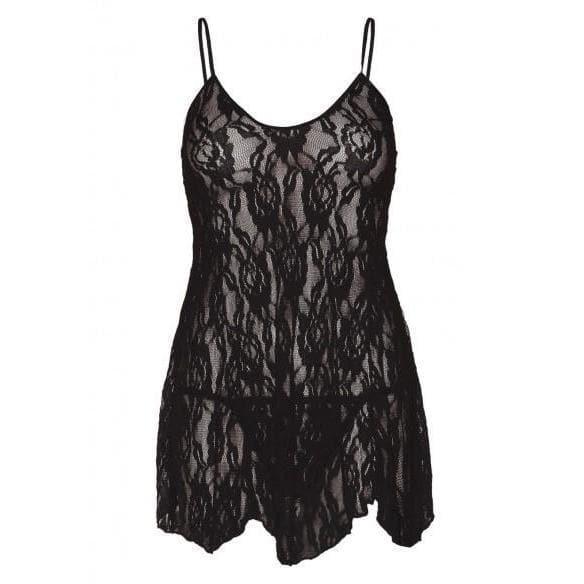 Leg Avenue Rose Lace Flair Chemise Black - Romantic Blessings
