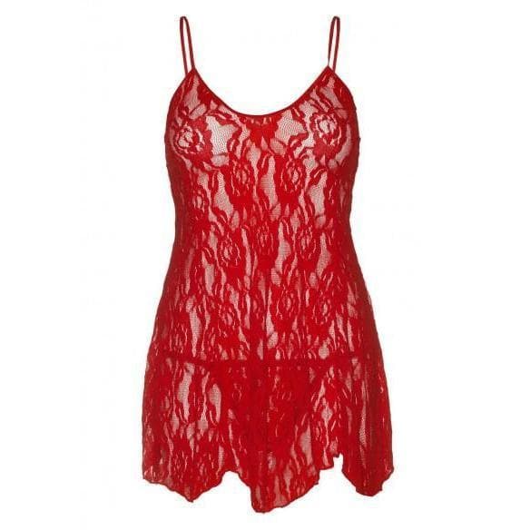Leg Avenue Rose Lace Flair Chemise Red - Romantic Blessings
