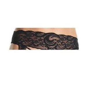 Leg Avenue Sheer Thigh High Stockings With Lace Garter Belt 2 Piece Black - Romantic Blessings