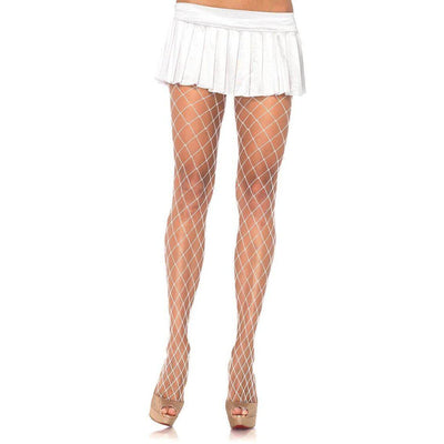 Leg Avenue Spandex Diamond Pantyhose White - Romantic Blessings