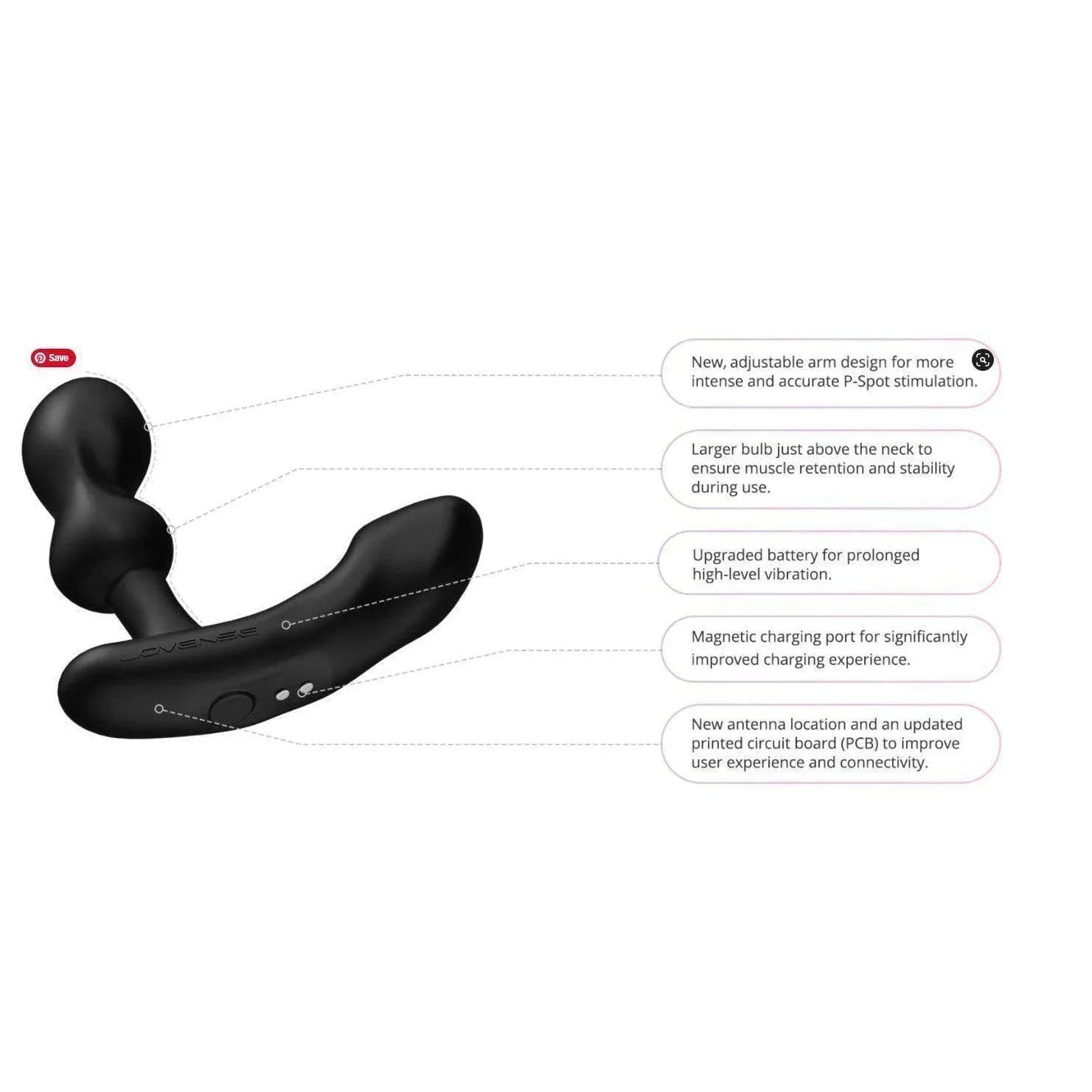 Lovense Edge 2 Couples App Controlled Prostate Massager with Sound Act - Romantic Blessings Lovense Edge 2 Couples App Controlled Prostate Massager with Sound Act - Romantic Blessings