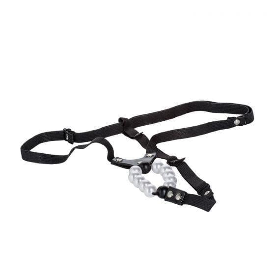 Lovers G String Thong With Pleasure Pearls One Size Black - Romantic Blessings