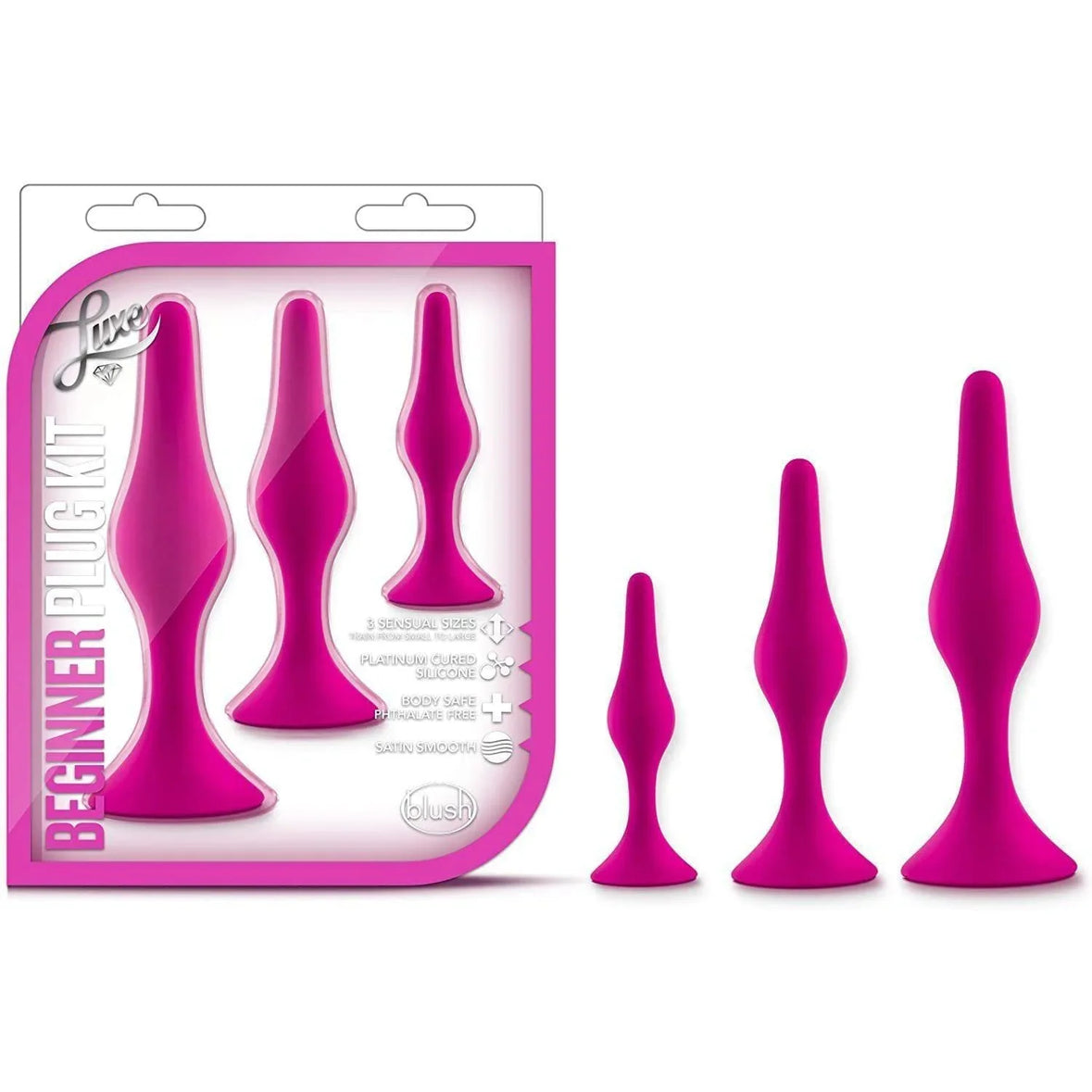 Luxe Beginner Silicone Couples Sex Toy Butt Plug Anal Trainer Kit with -  Romantic Blessings