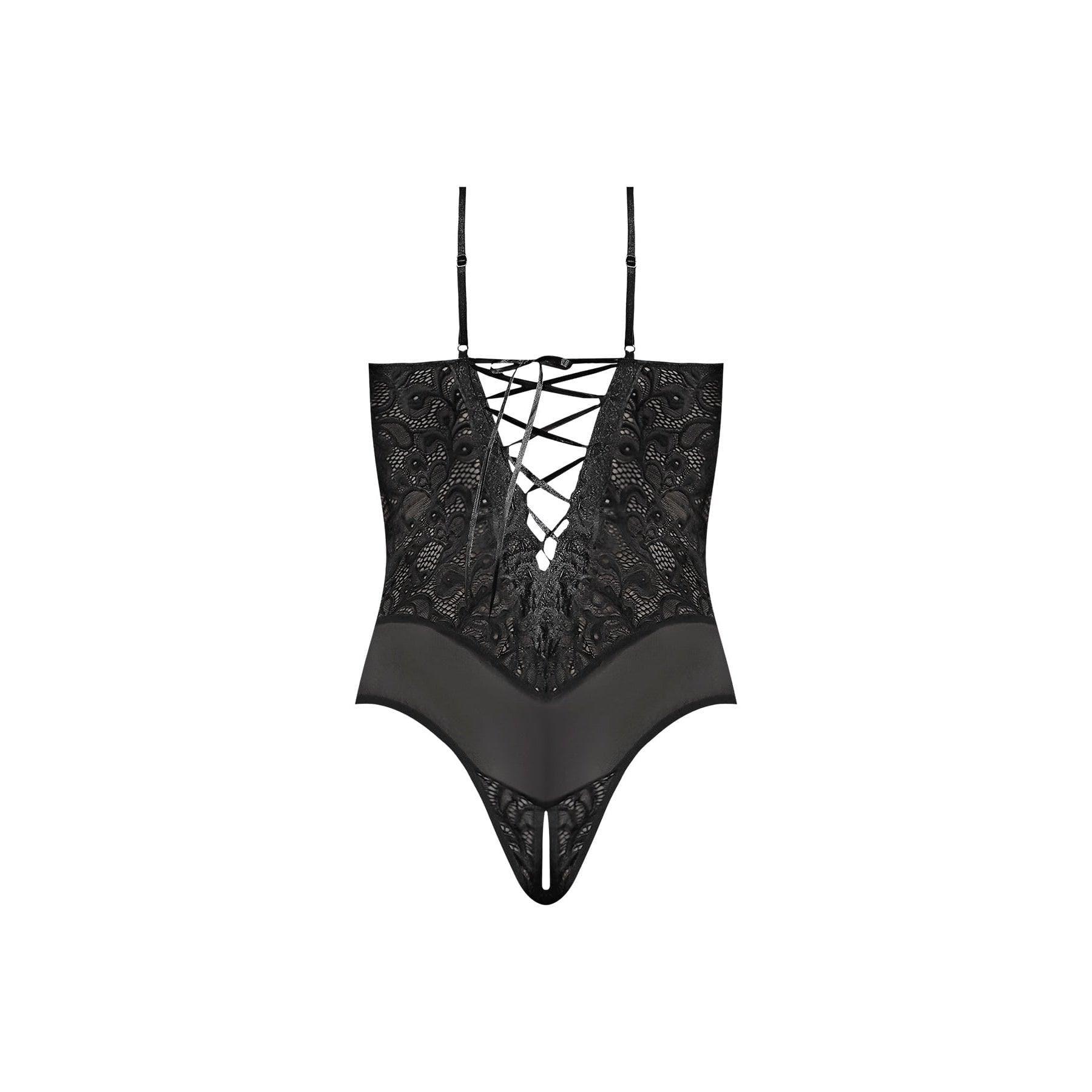 Magic Silk Nightfall Crotchless Teddy Black - Romantic Blessings