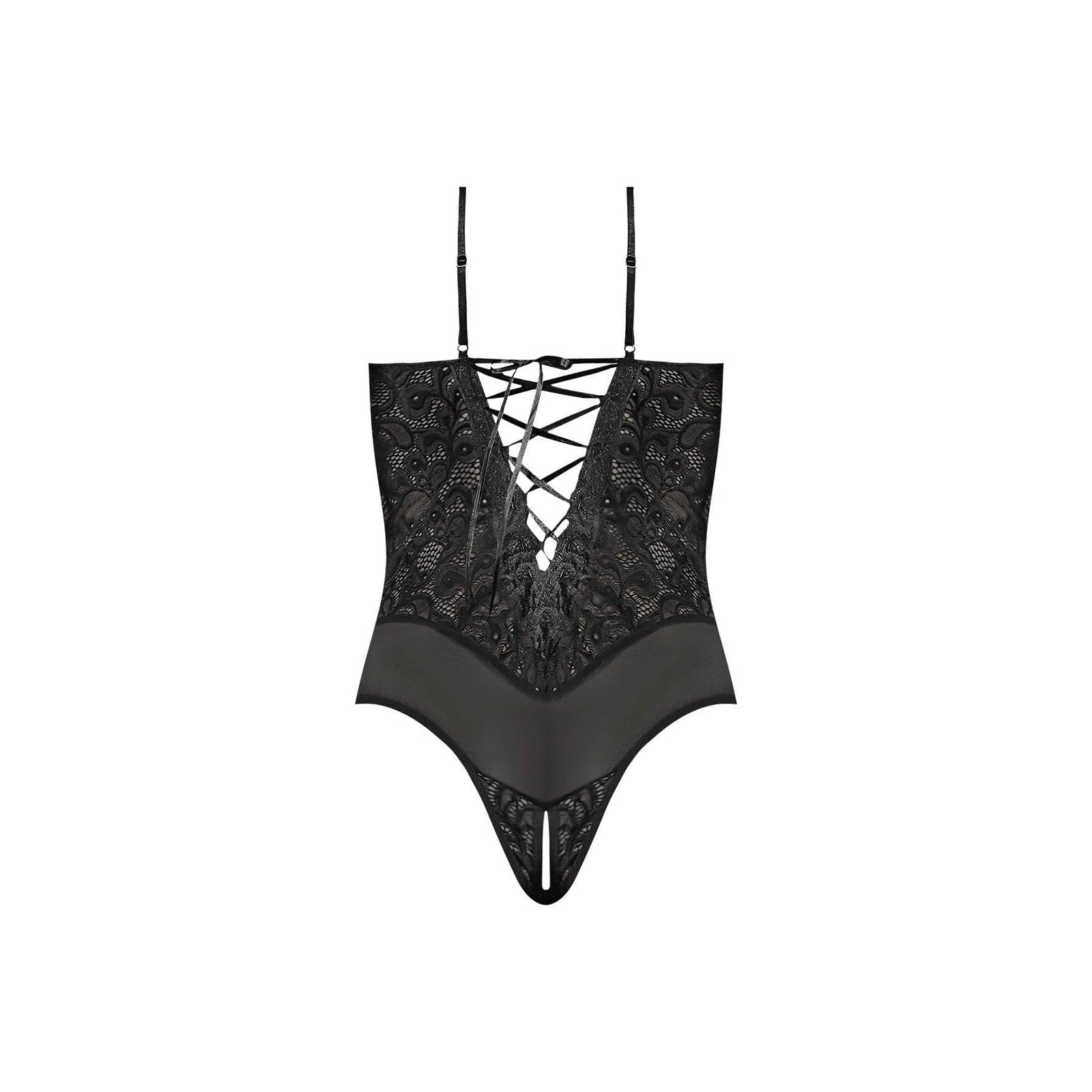 Magic Silk Nightfall Crotchless Teddy Black - Romantic Blessings