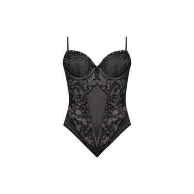 Magic Silk Nightfall Crotchless Teddy Black - Romantic Blessings