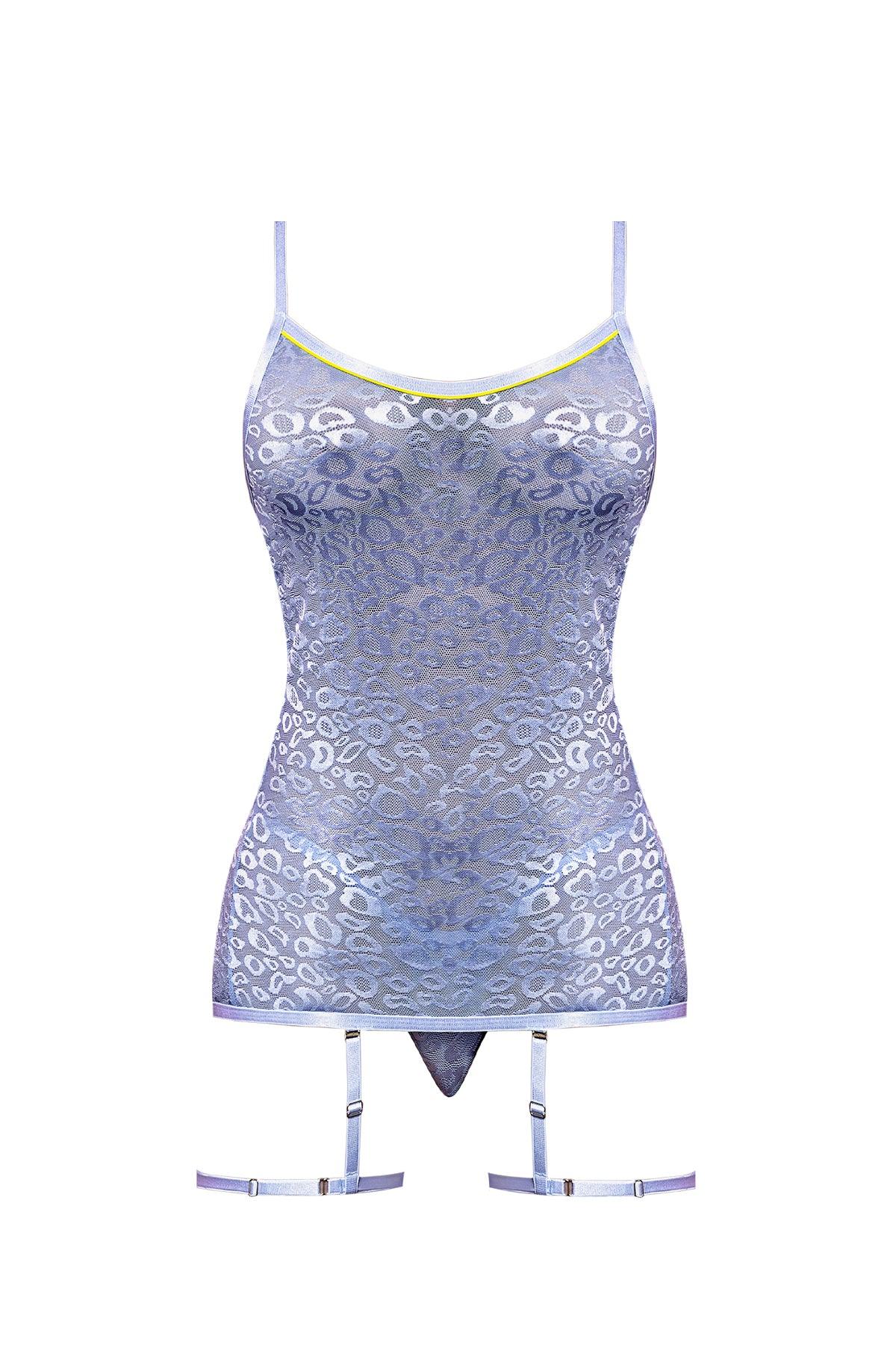 Magic Silk Urban Jungle Garter & G-String Purple