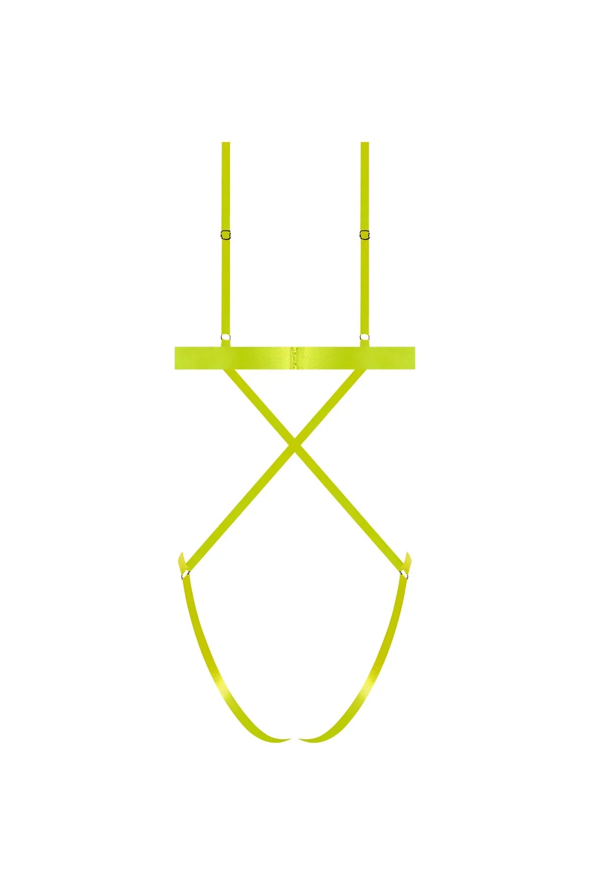 Magic Silk Strap Tease Cupless & Crotchless Teddy Yellow