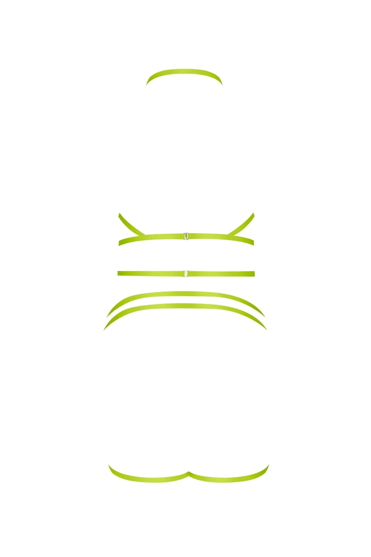 Magic Silk Strap Tease Cupless Choker Bra & Open Cage Short Yellow