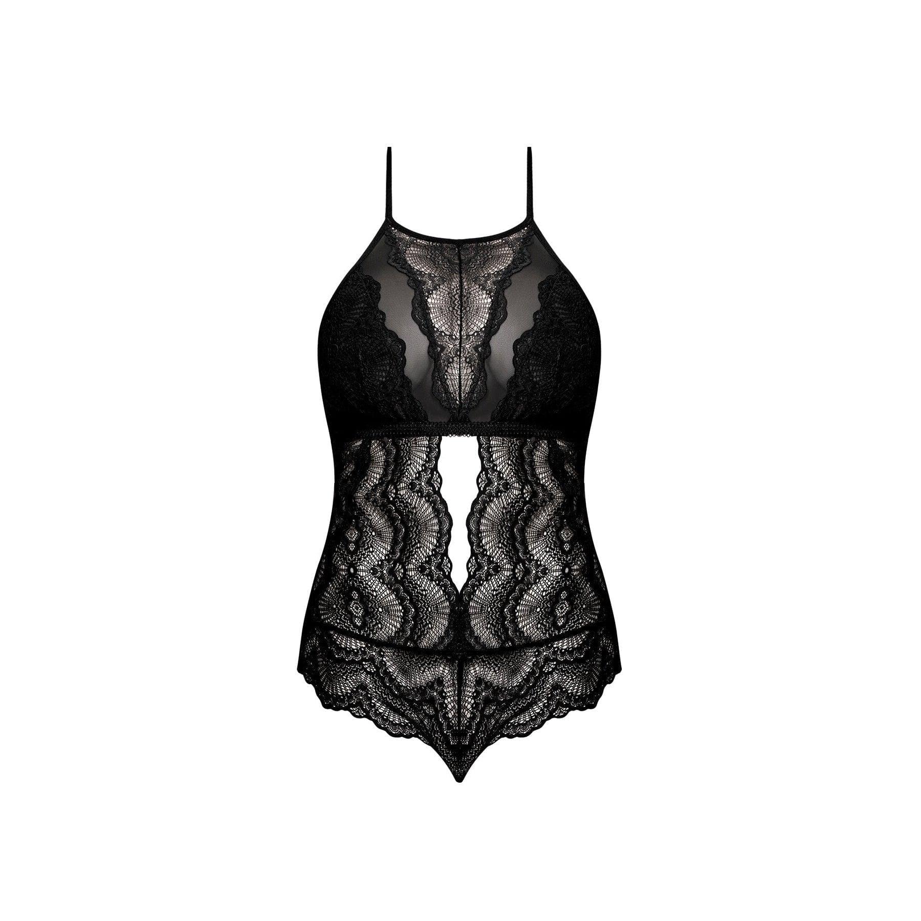 Magic Silk Sugar & Spice Teddy With Snap Crotch Black - Romantic Blessings