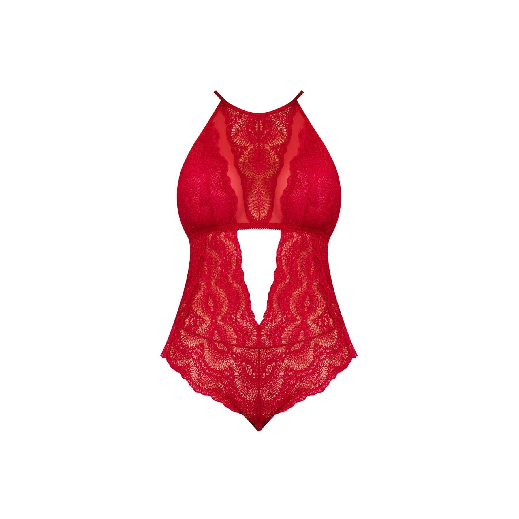 Magic Silk Sugar & Spice Teddy With Snap Crotch Red - Romantic Blessings