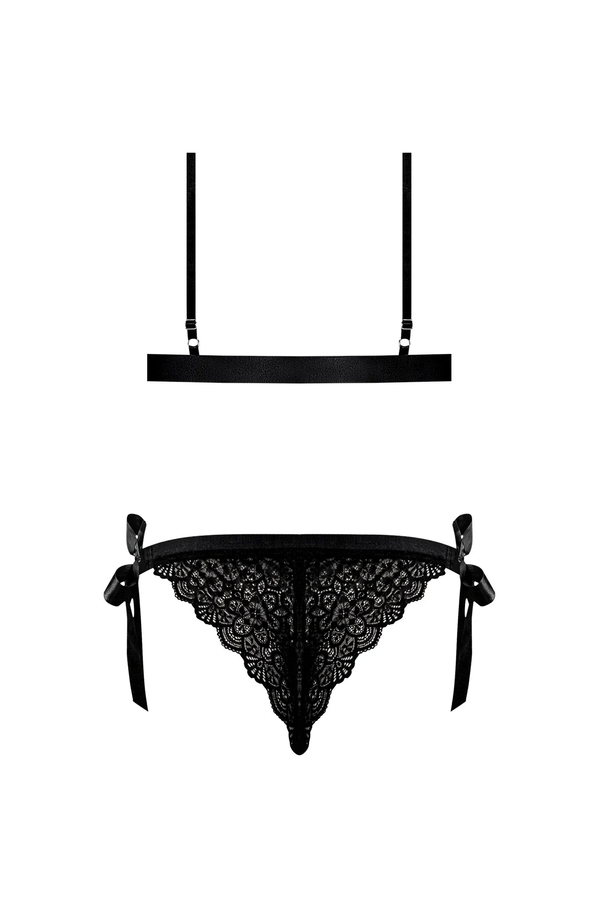 Magic Silk Sugar & Spice Ribbon-Tie Bra & Panty Set Black