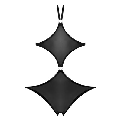 Magic Silk Sassy Cupless & Crotchless Teddy Black - Romantic Blessings