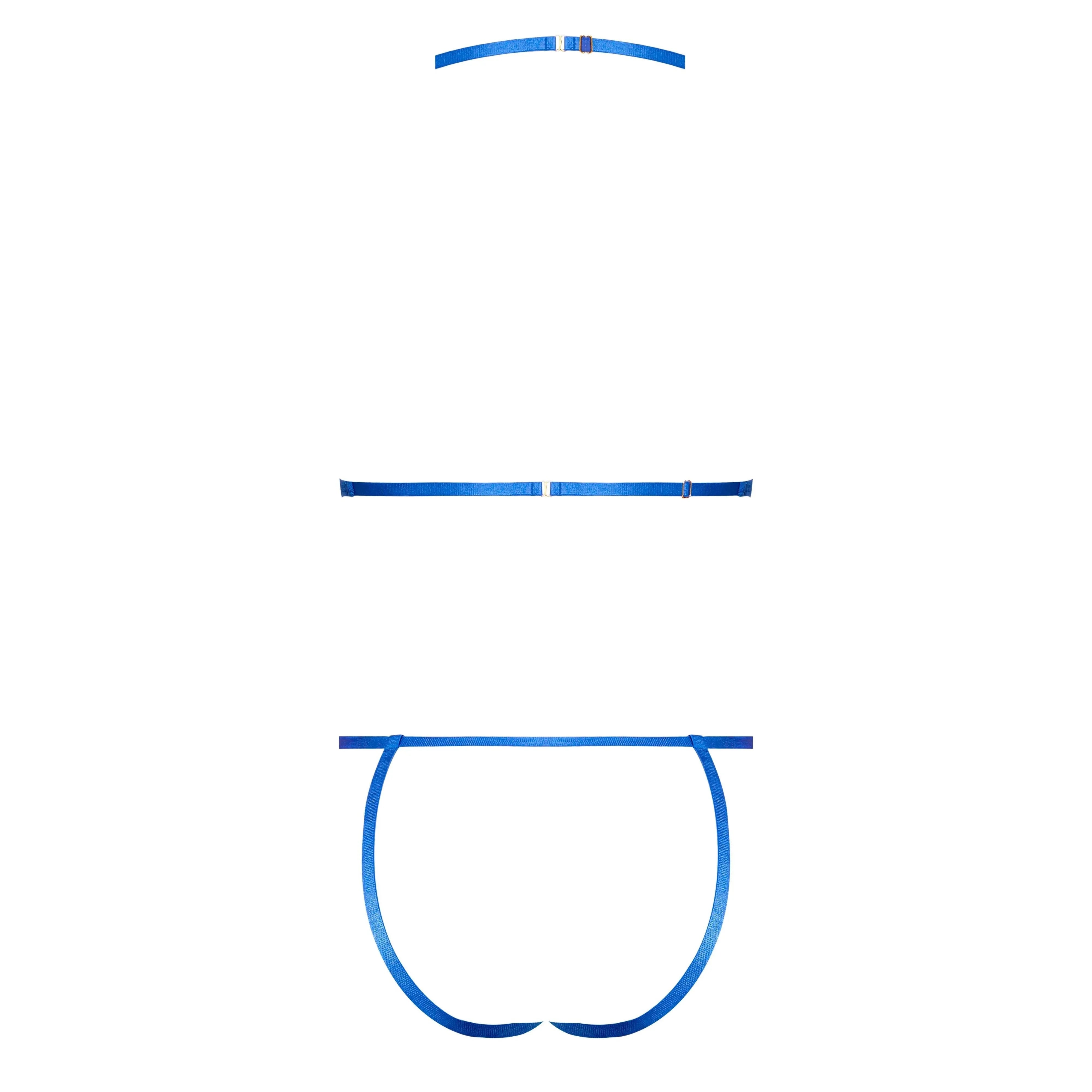 Magic Silk Sassy Cupless & Crotchless Teddy Blue - Romantic Blessings