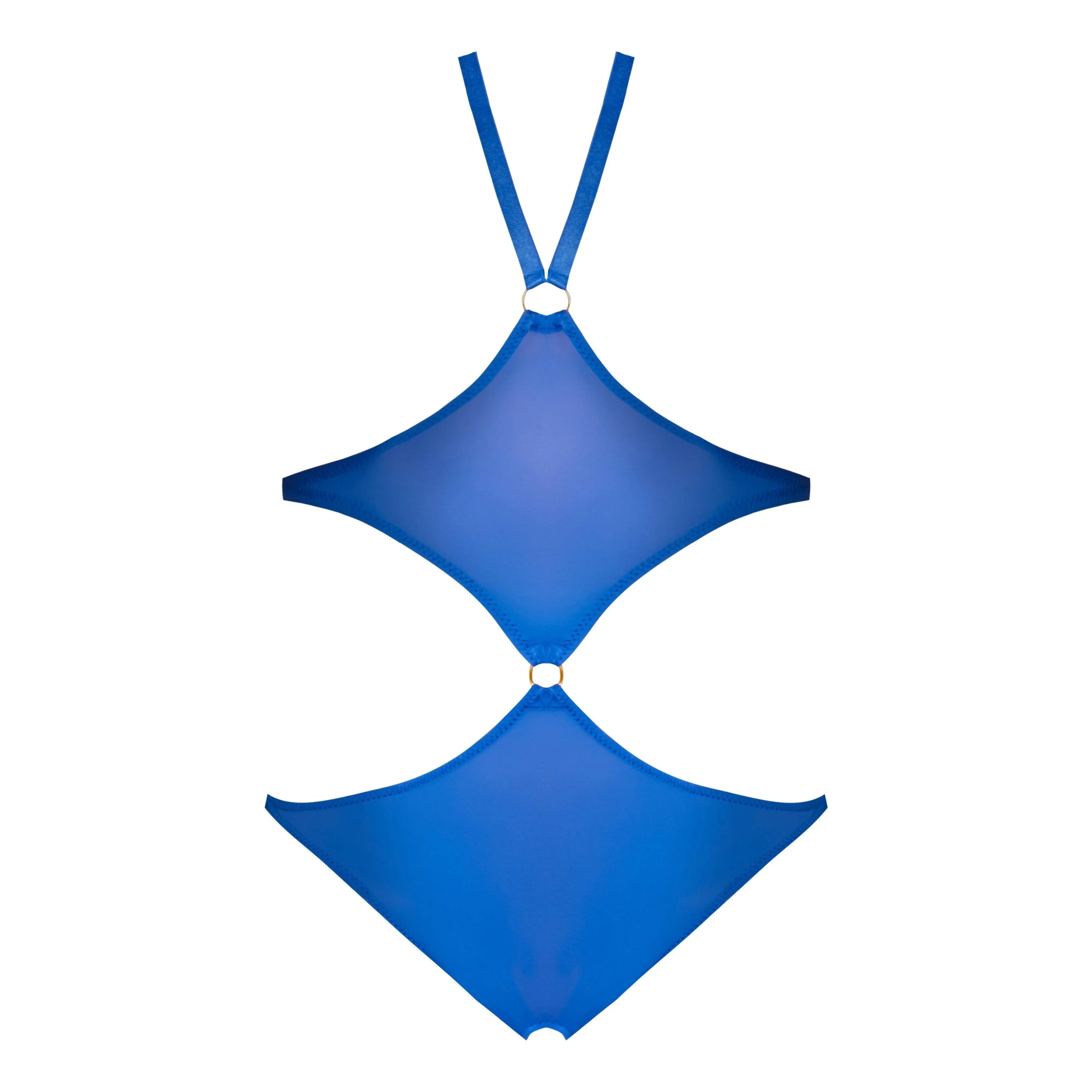 Magic Silk Sassy Cupless & Crotchless Teddy Blue - Romantic Blessings