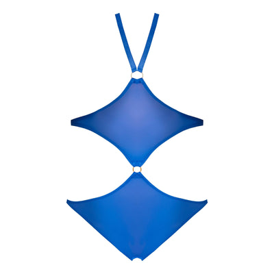 Magic Silk Sassy Cupless & Crotchless Teddy Blue - Romantic Blessings