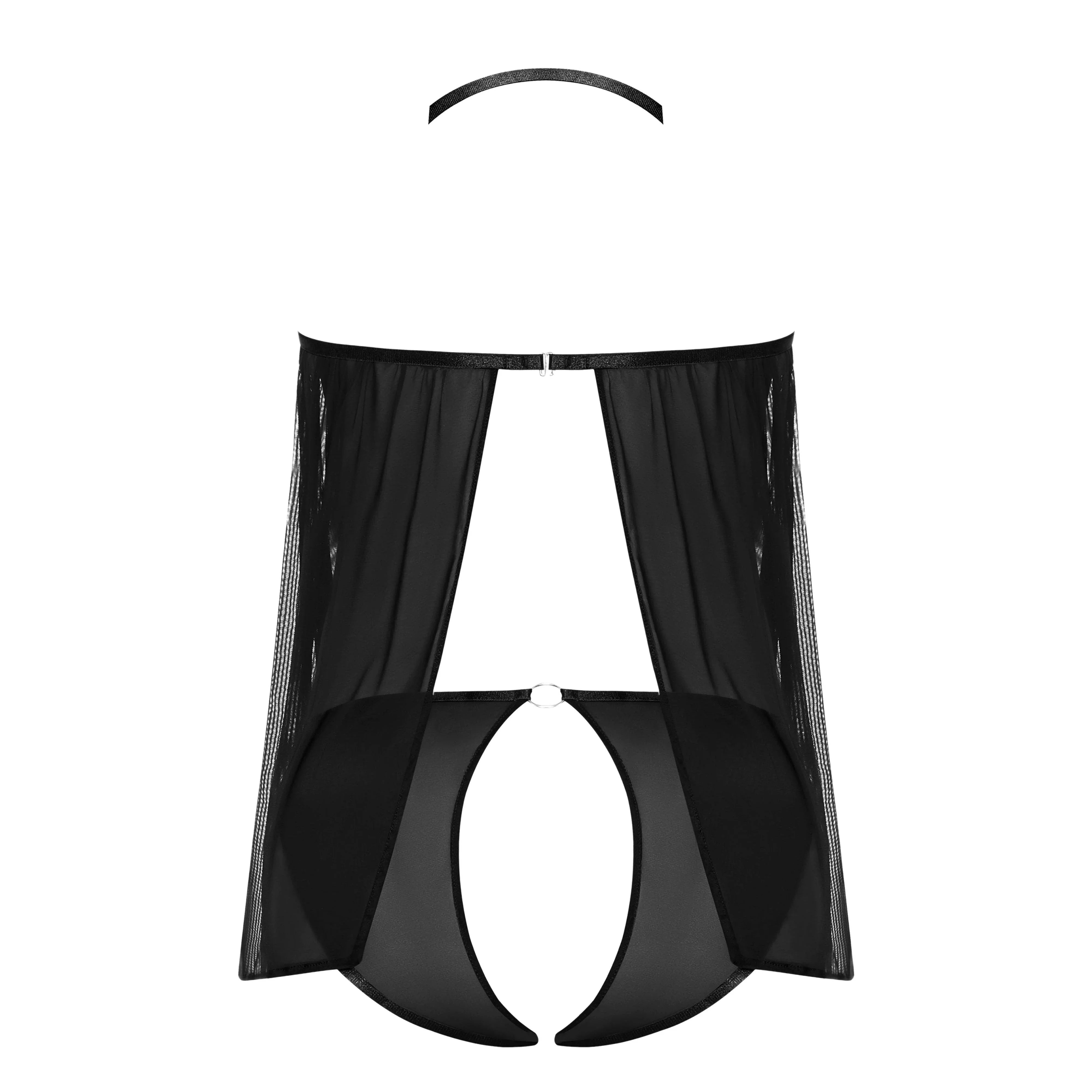 Magic Silk Sassy Cupless Babydoll & Panty Set Black - Romantic Blessings