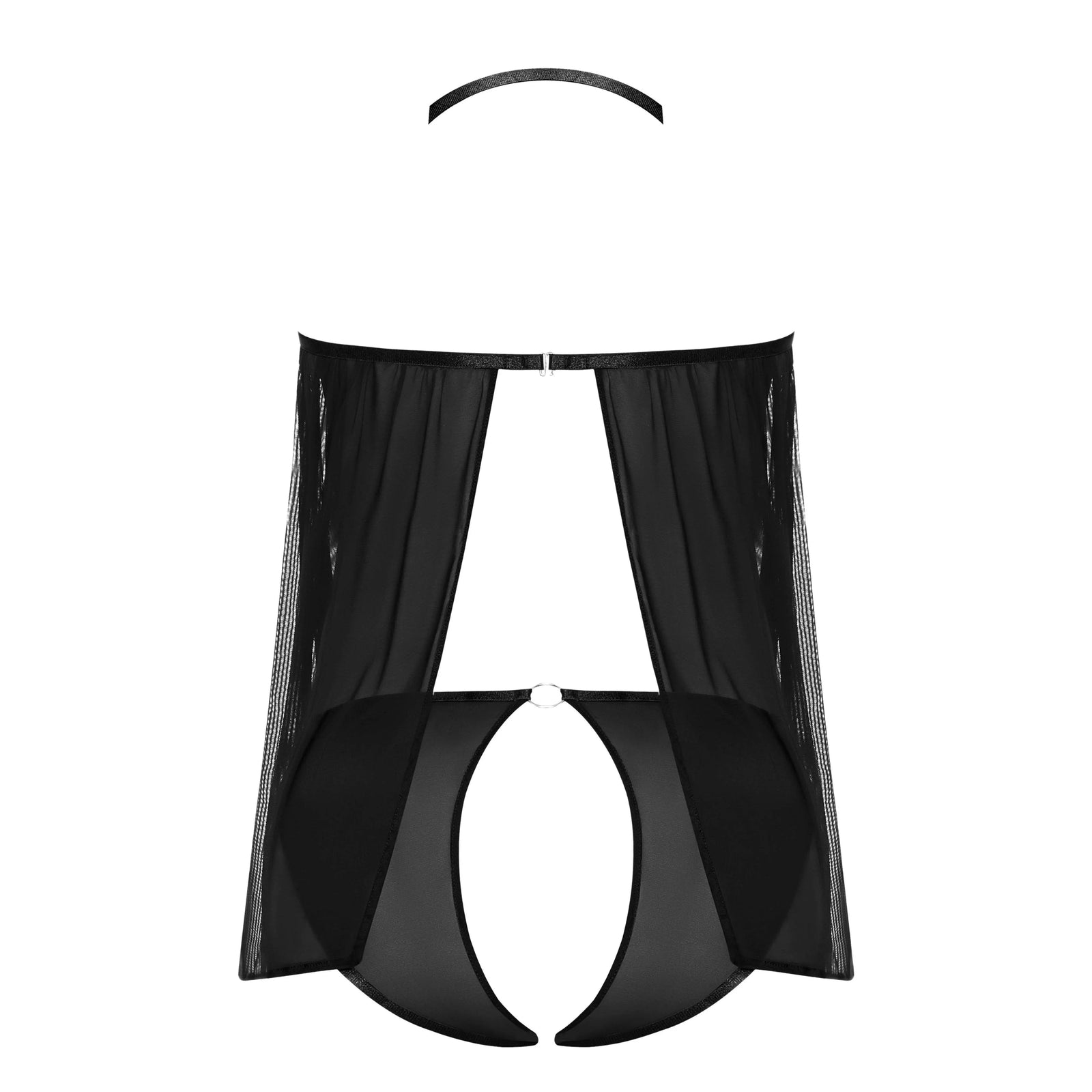 Magic Silk Sassy Cupless Babydoll & Panty Set Black - Romantic Blessings