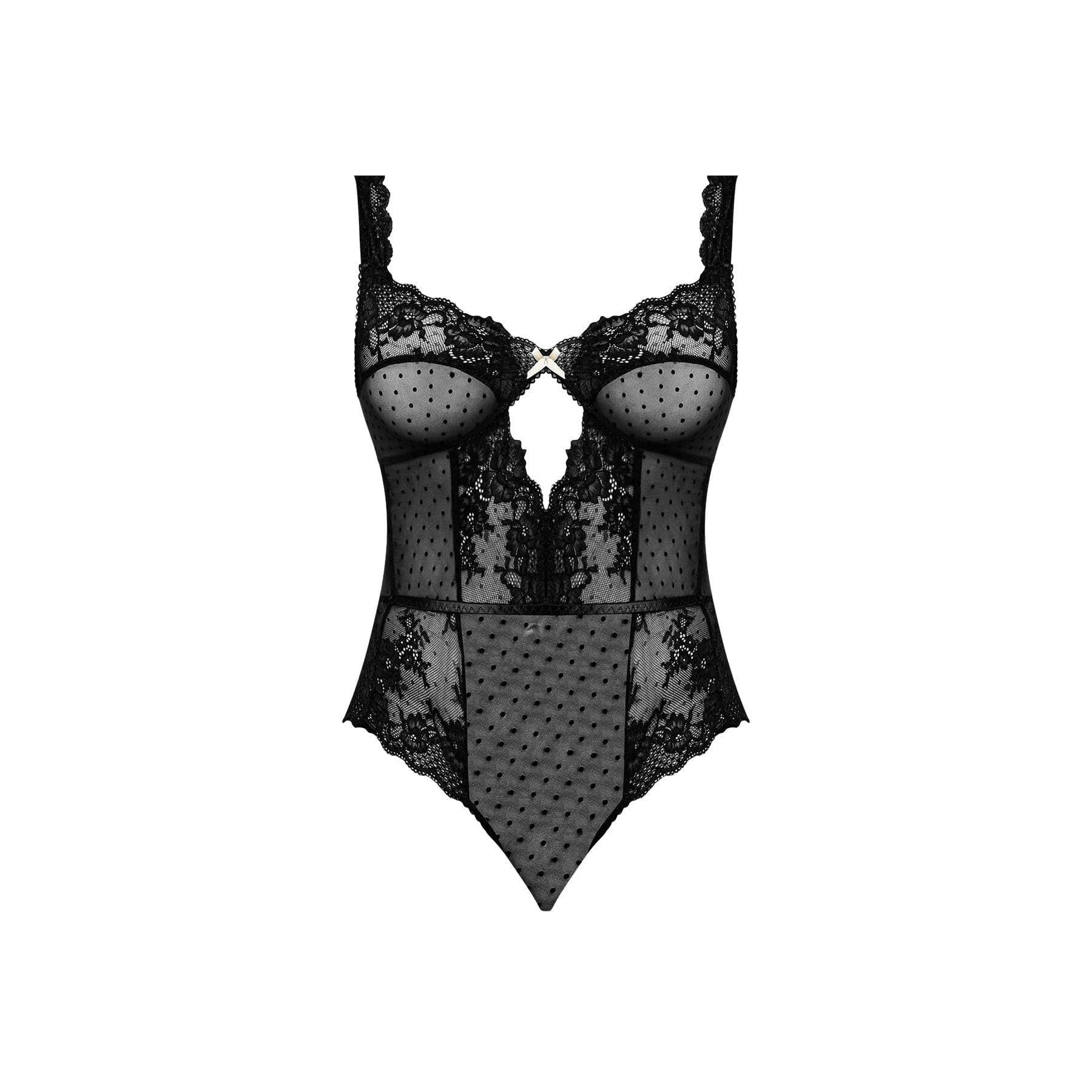 Magic Silk Tickled Pink Balconette Teddy Black - Romantic Blessings