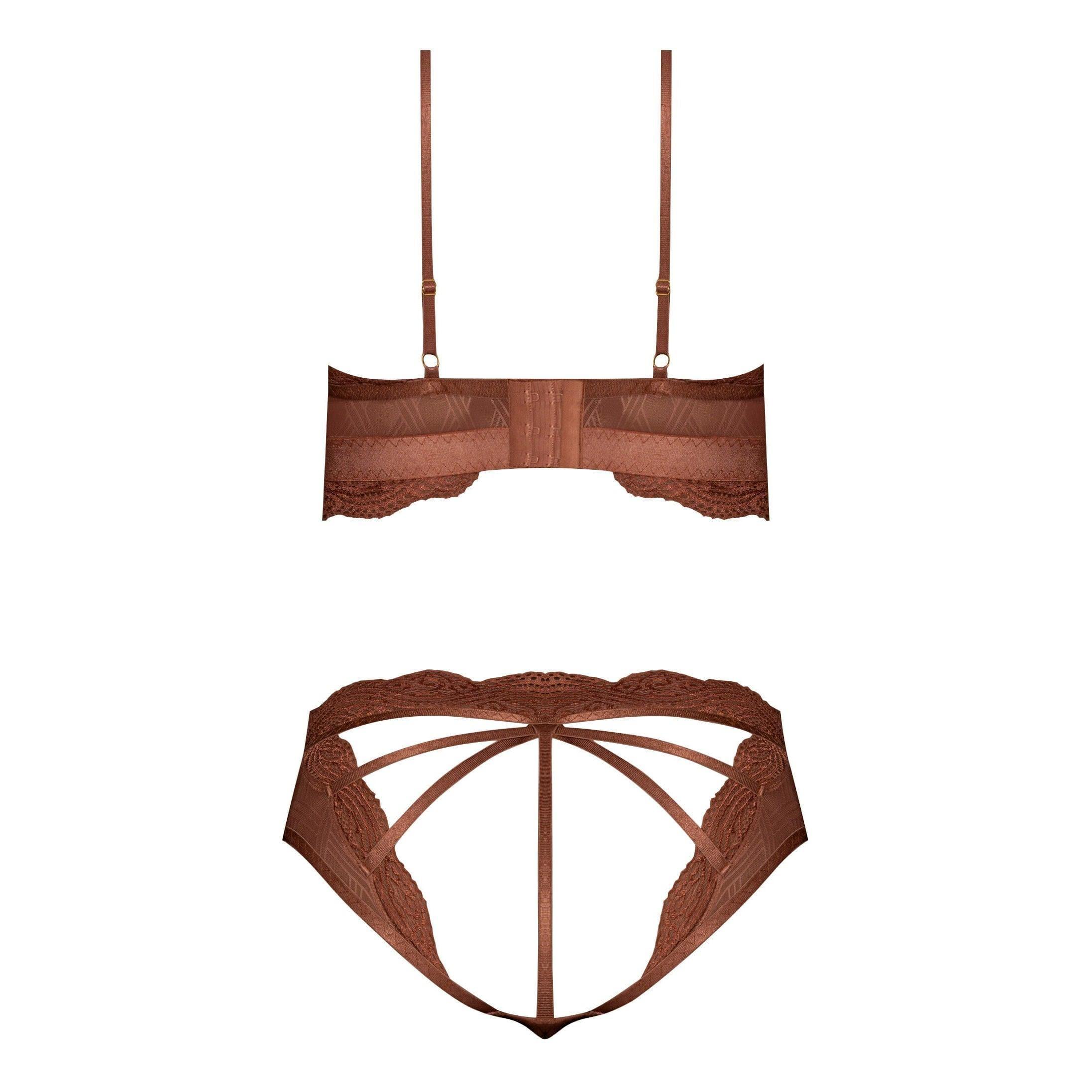 Magic Silk Caramel Kiss Bralette & G-String Panty Set Caramel - Romantic Blessings