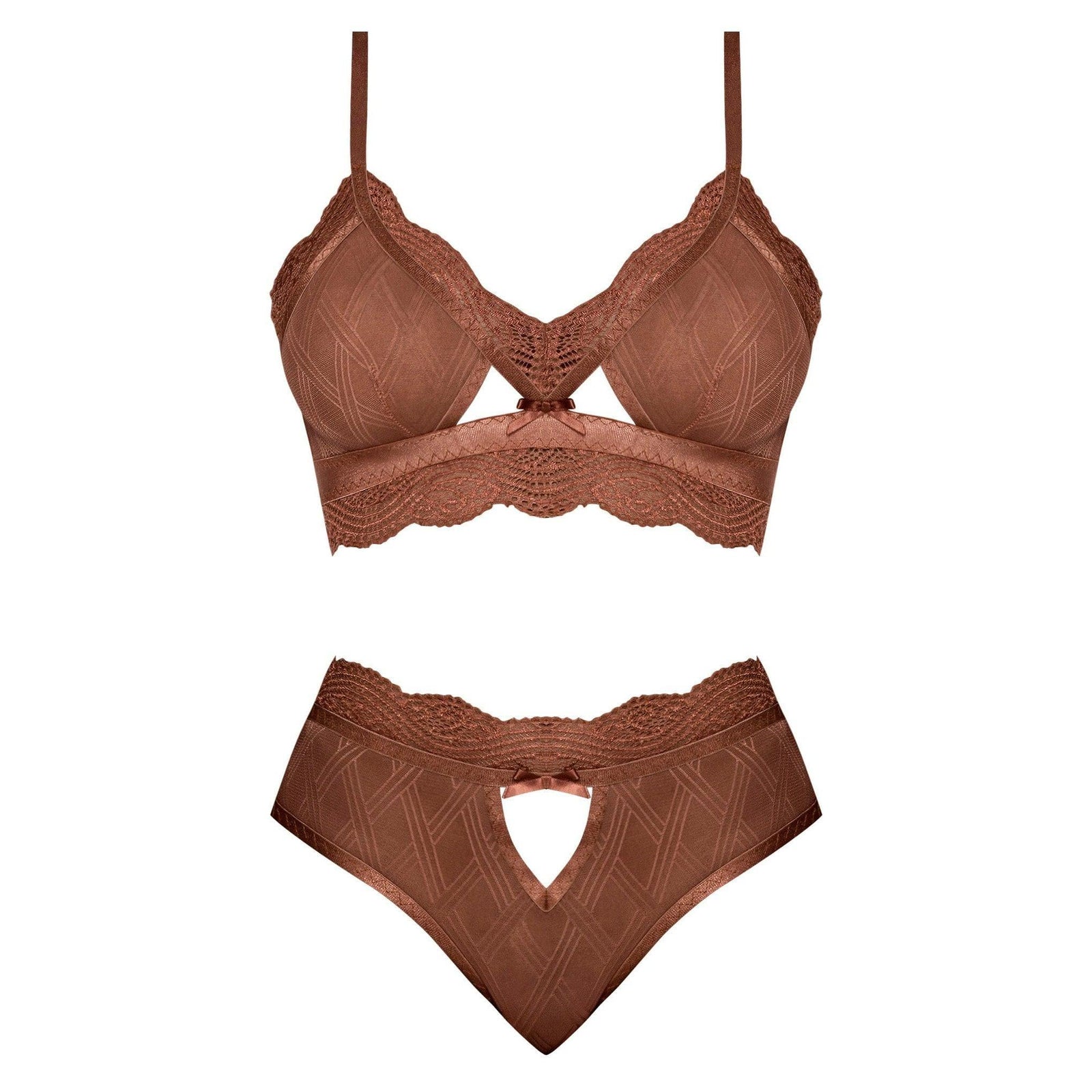 Magic Silk Caramel Kiss Bralette & G-String Panty Set Caramel - Romantic Blessings