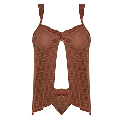 Magic Silk Caramel Kiss Babydoll & Thong Set Caramel - Romantic Blessings