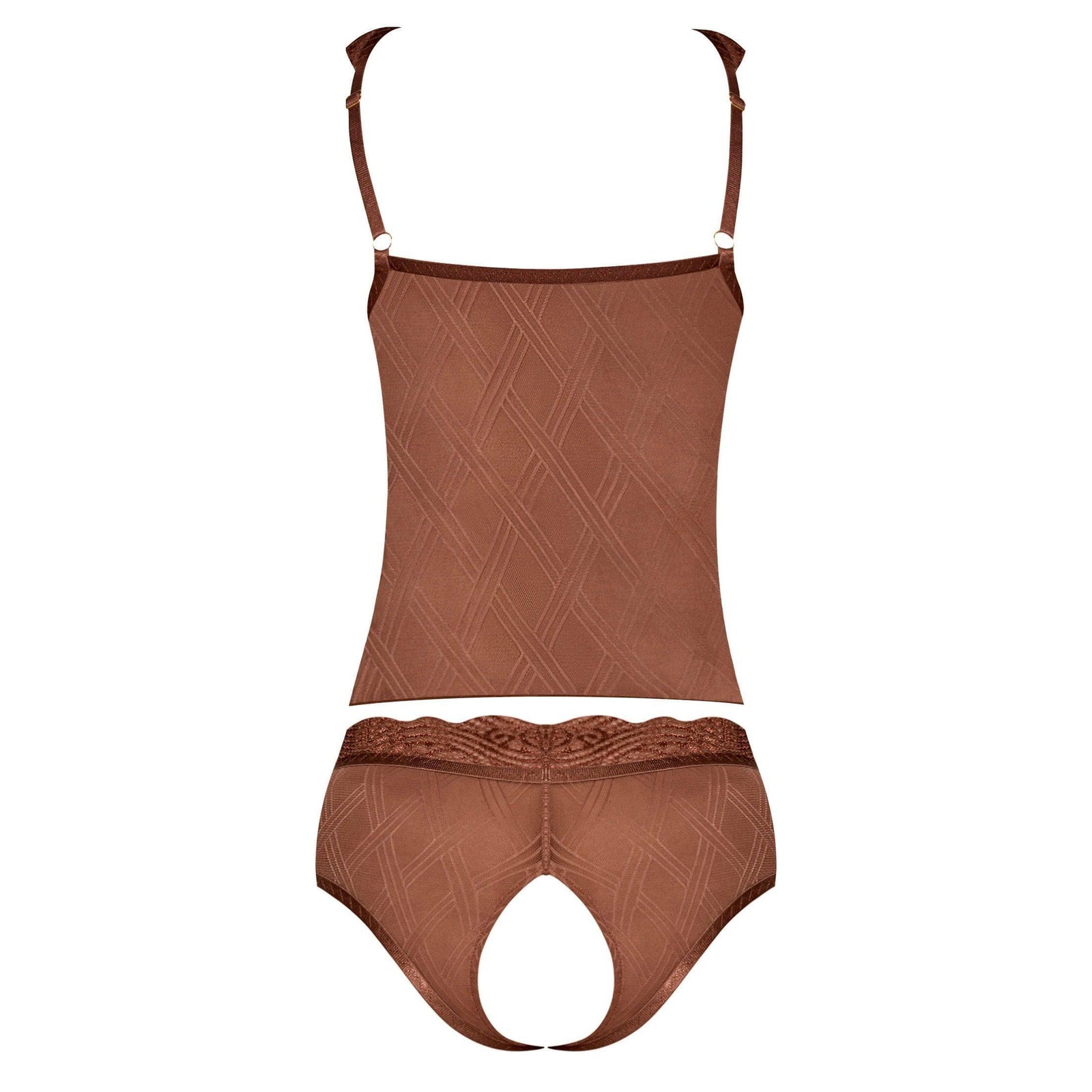 Magic Silk Caramel Kiss Cami & Split Crotch Boy Short Caramel - Romantic Blessings