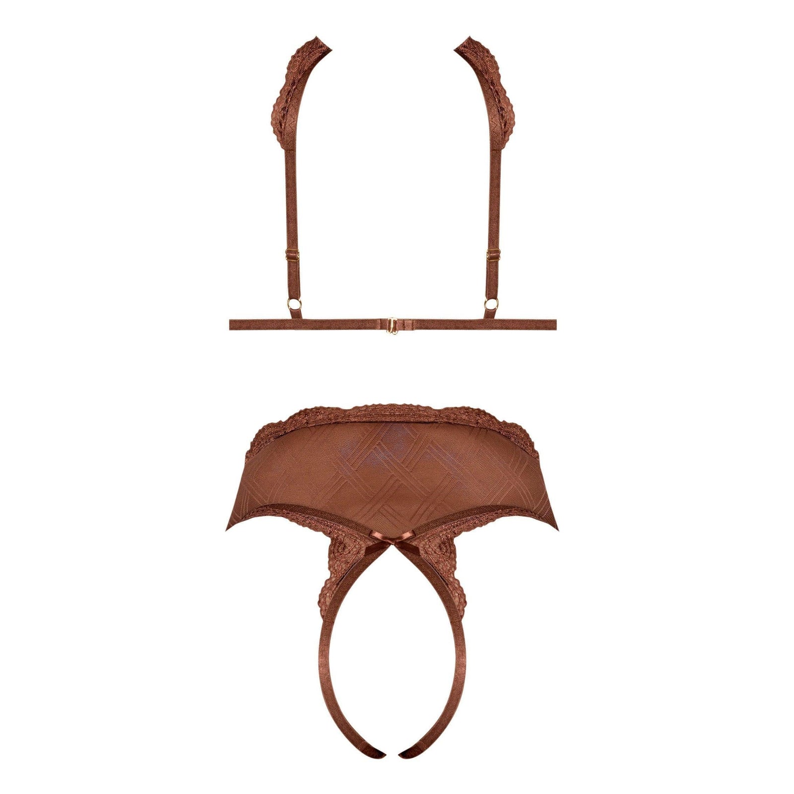 Magic Silk Caramel Kiss Cupless & Crotchless Teddy Caramel - Romantic Blessings