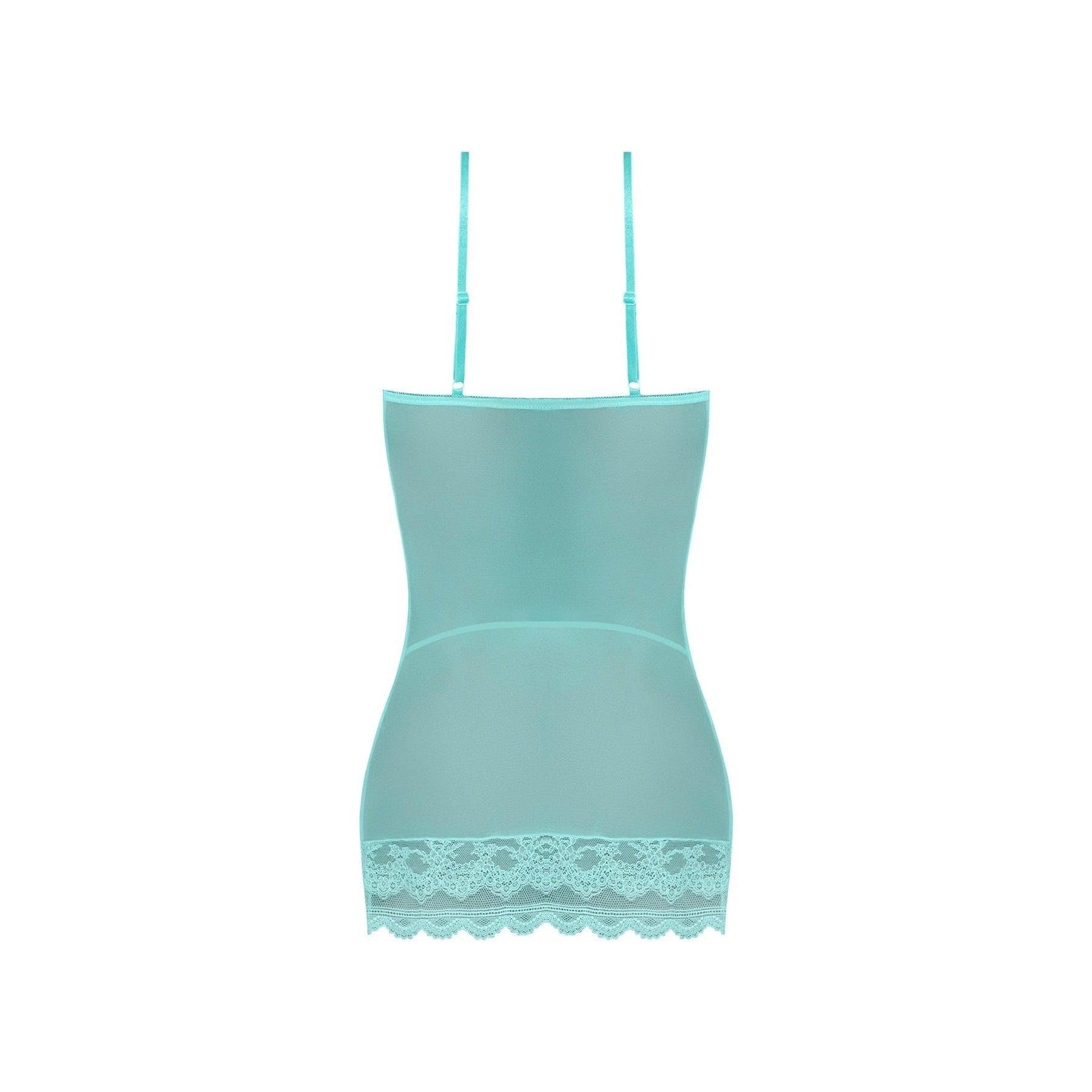 Magic Silk Seabreeze Lace-Up Chemise & G-String Turquoise - Romantic Blessings