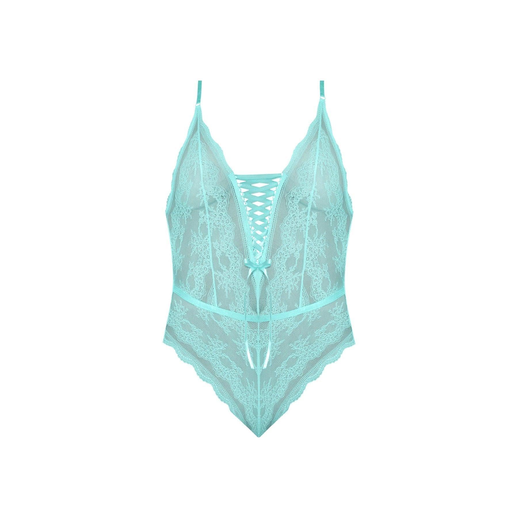Magic Silk Seabreeze Teddy With Snap Crotch Turquoise - Romantic Blessings