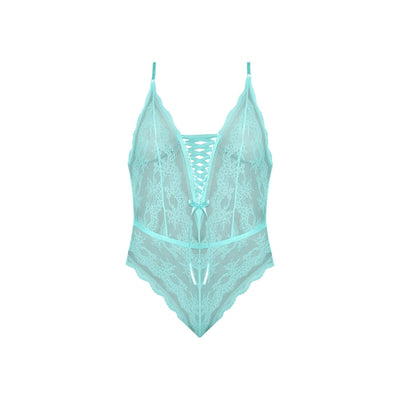 Magic Silk Seabreeze Teddy With Snap Crotch Turquoise - Romantic Blessings