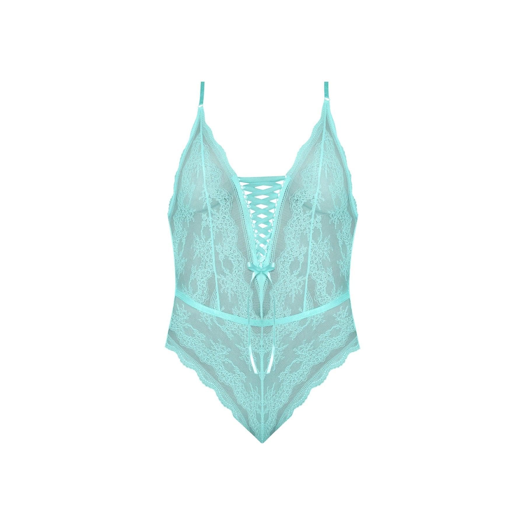 Magic Silk Seabreeze Teddy With Snap Crotch Turquoise - Romantic Blessings