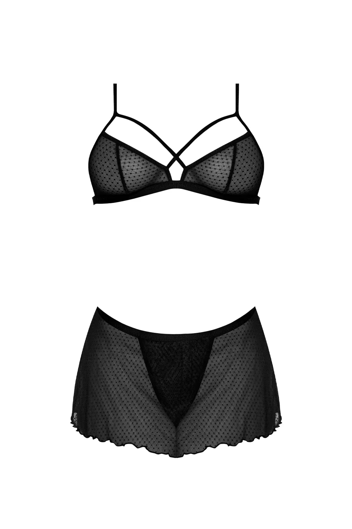 Magic Silk Girl Next Door Bralette With Skirt Black