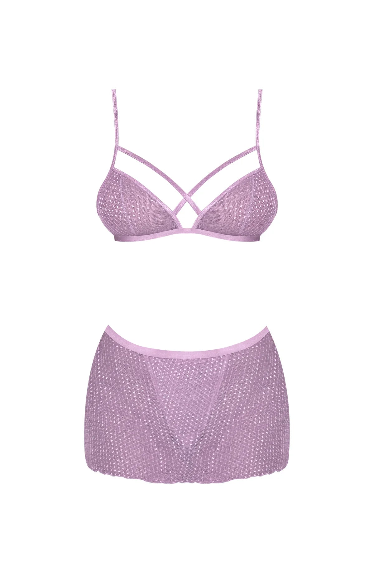 Magic Silk Girl Next Door Bralette With Skirt Lilac