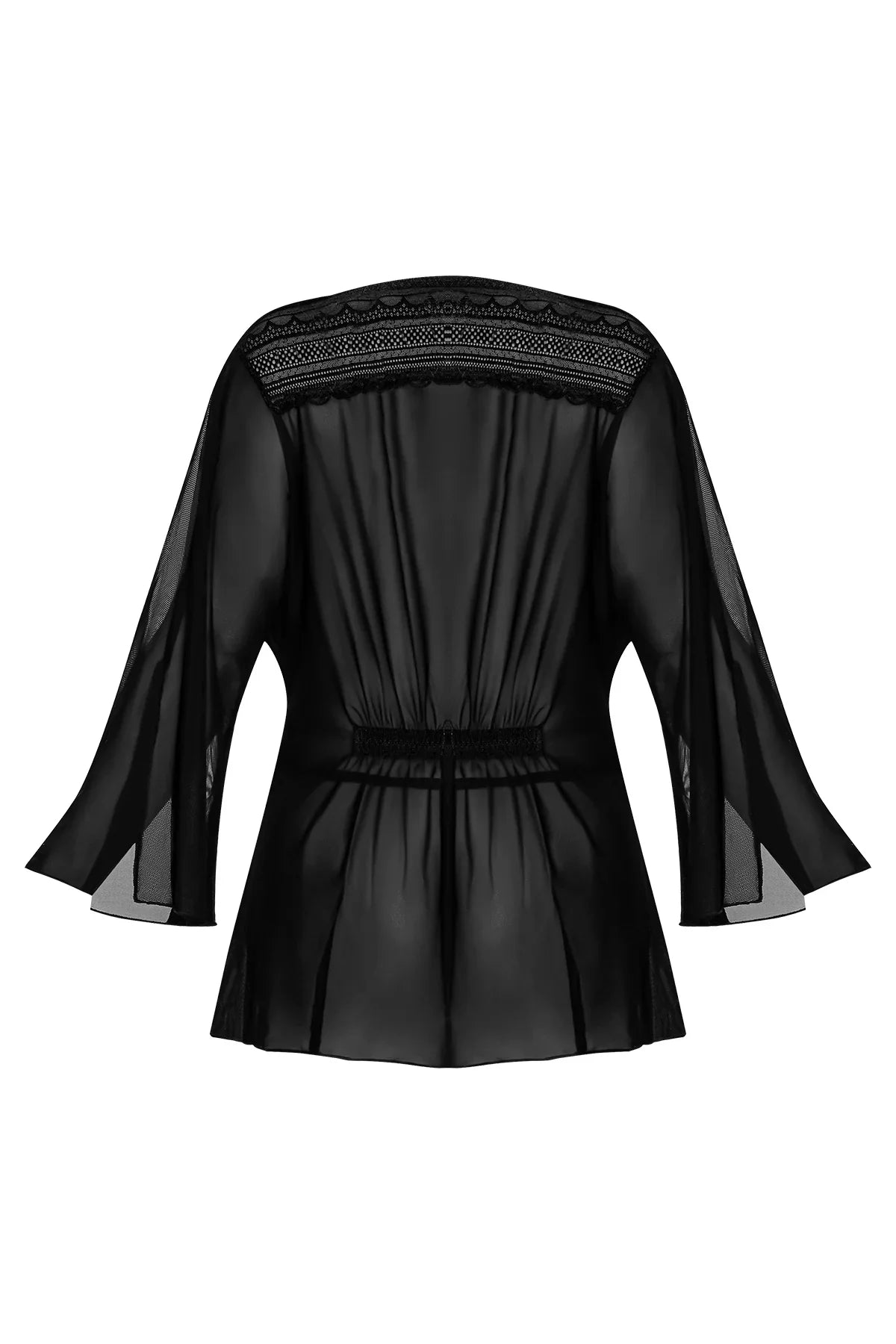 Magic Silk Modern Romance Short Robe Black